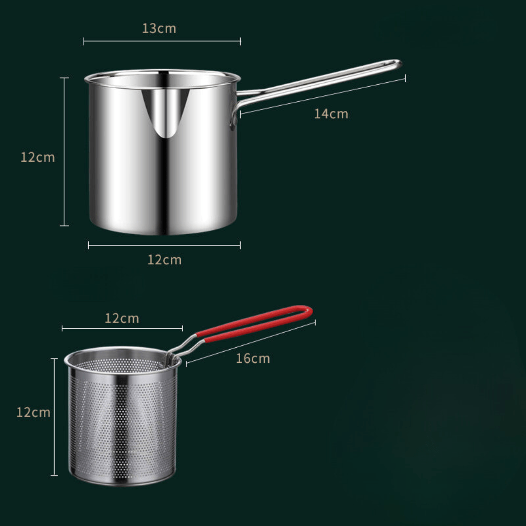 Friteuse multifonction en acier inoxydable pour friture rapide et cuisson saine, un ustensile indispensable en cuisine.