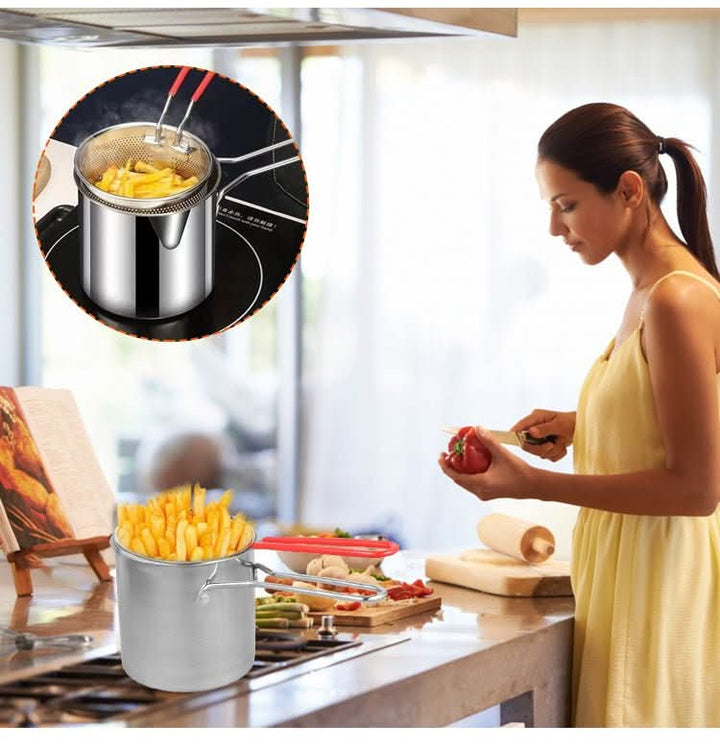 Profitez d'une cuisson économique et sûre avec notre friteuse inox multifonction, ustensile essentiel cuisine.