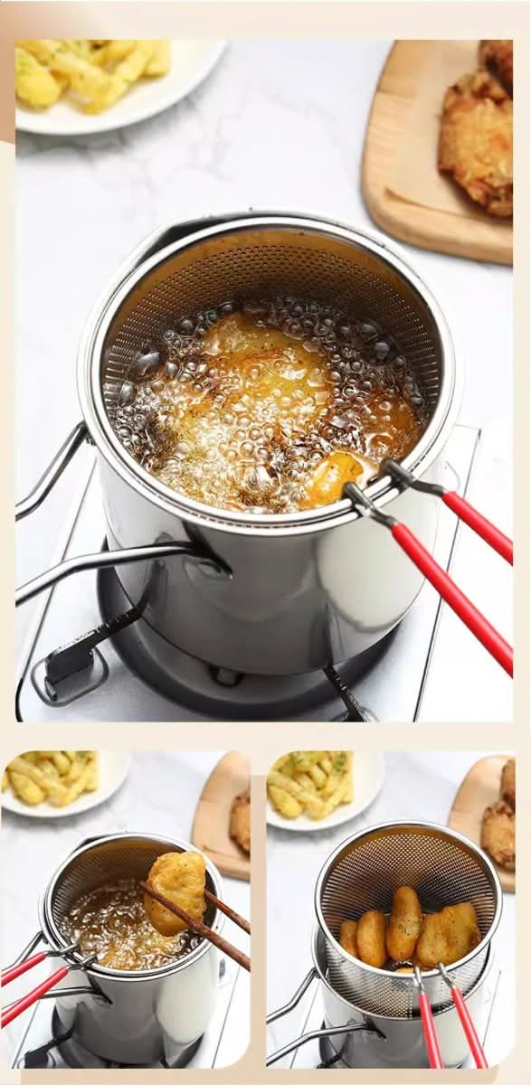 Équipez votre cuisine avec cette friteuse multifonction en acier inoxydable, idéale pour toutes vos fritures.