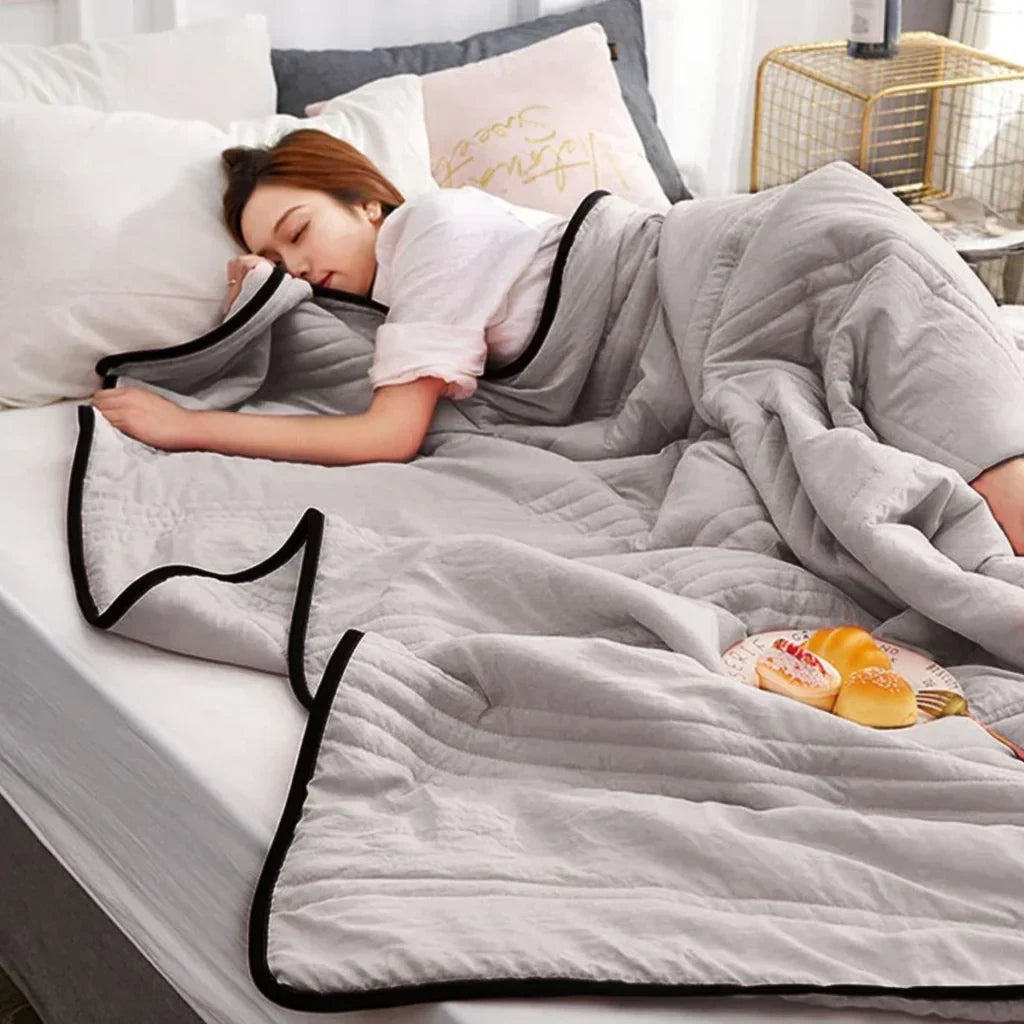 Couverture d'été rafraîchissante légère, idéale pour un sommeil frais et confortable en bambou/coton.
