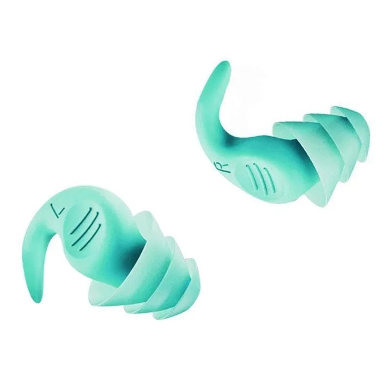 Paire de bouchons d'oreilles en silicone doux, idéal anti-bruit pour dormir et nager.