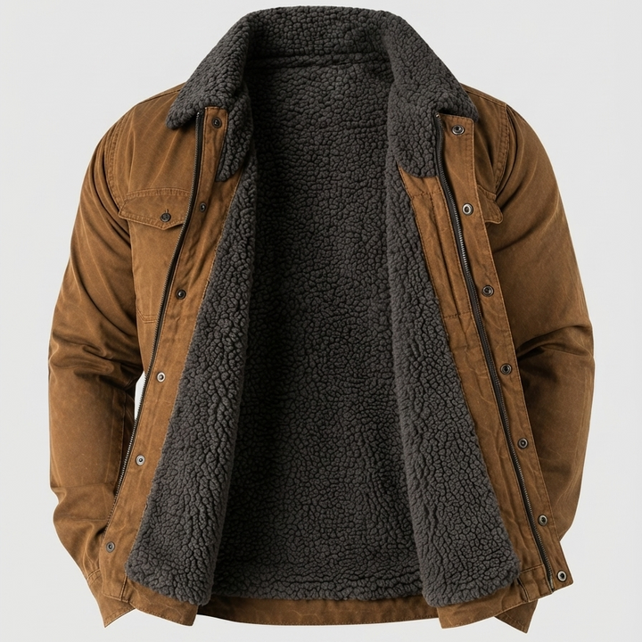 Blouson robuste pour homme style western ranch, parfait pour un look décontracté et résistant.