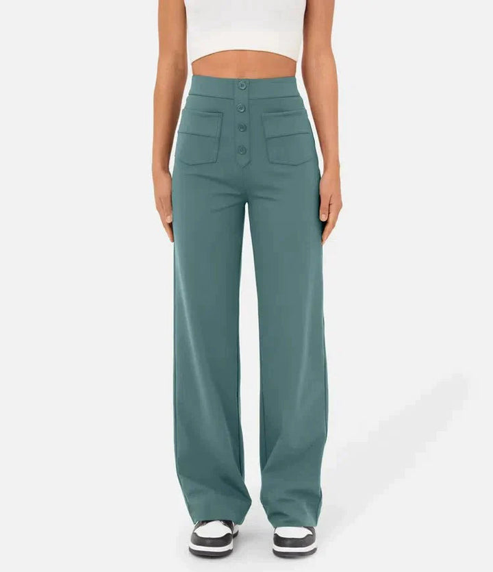 Isabeau : pantalon taille haute femme, confortable, élégant, idéal pour toutes vos tenues.