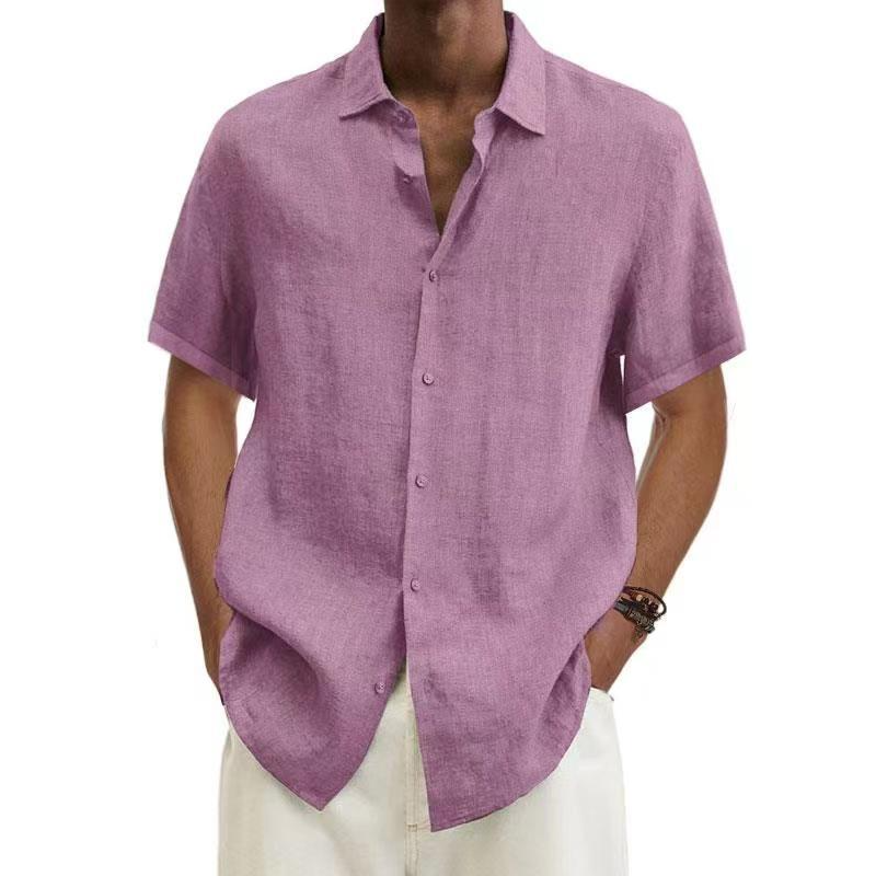 Chemise homme polyvalente, manches courtes. Col classique, style quotidien décontracté pour chaque homme.