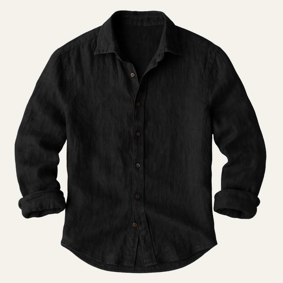 Chemise homme confortable à manches longues, style décontracté pour usage quotidien.