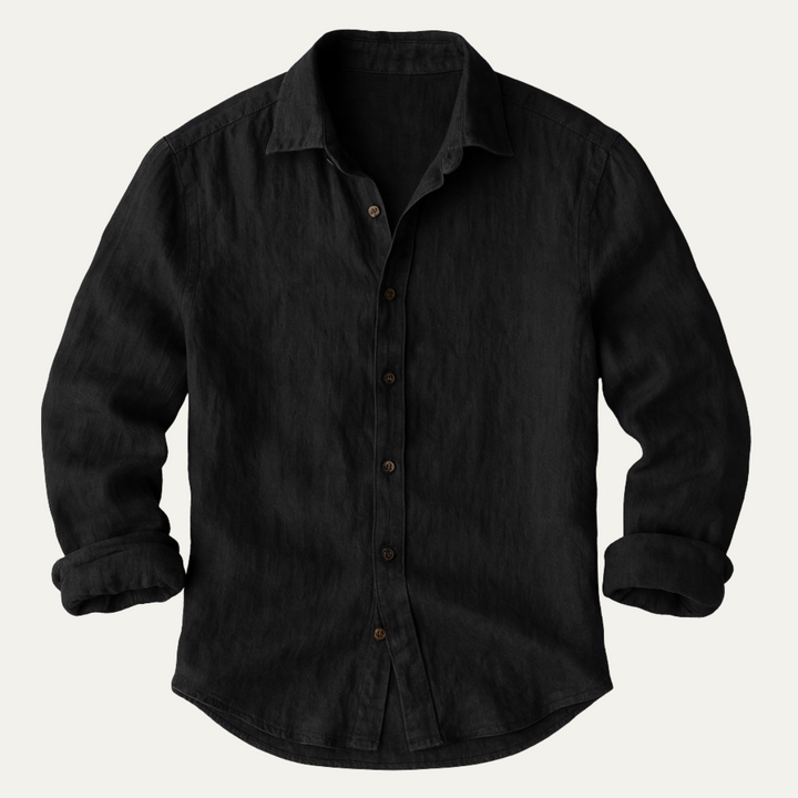Chemise homme confortable à manches longues, style décontracté pour usage quotidien.