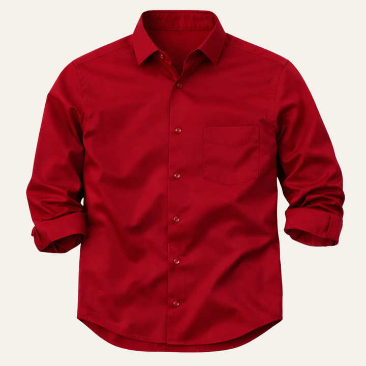 Chemise homme slim fit élégante, manches longues, col classique. Parfaite pour affaires ou style décontracté chic.