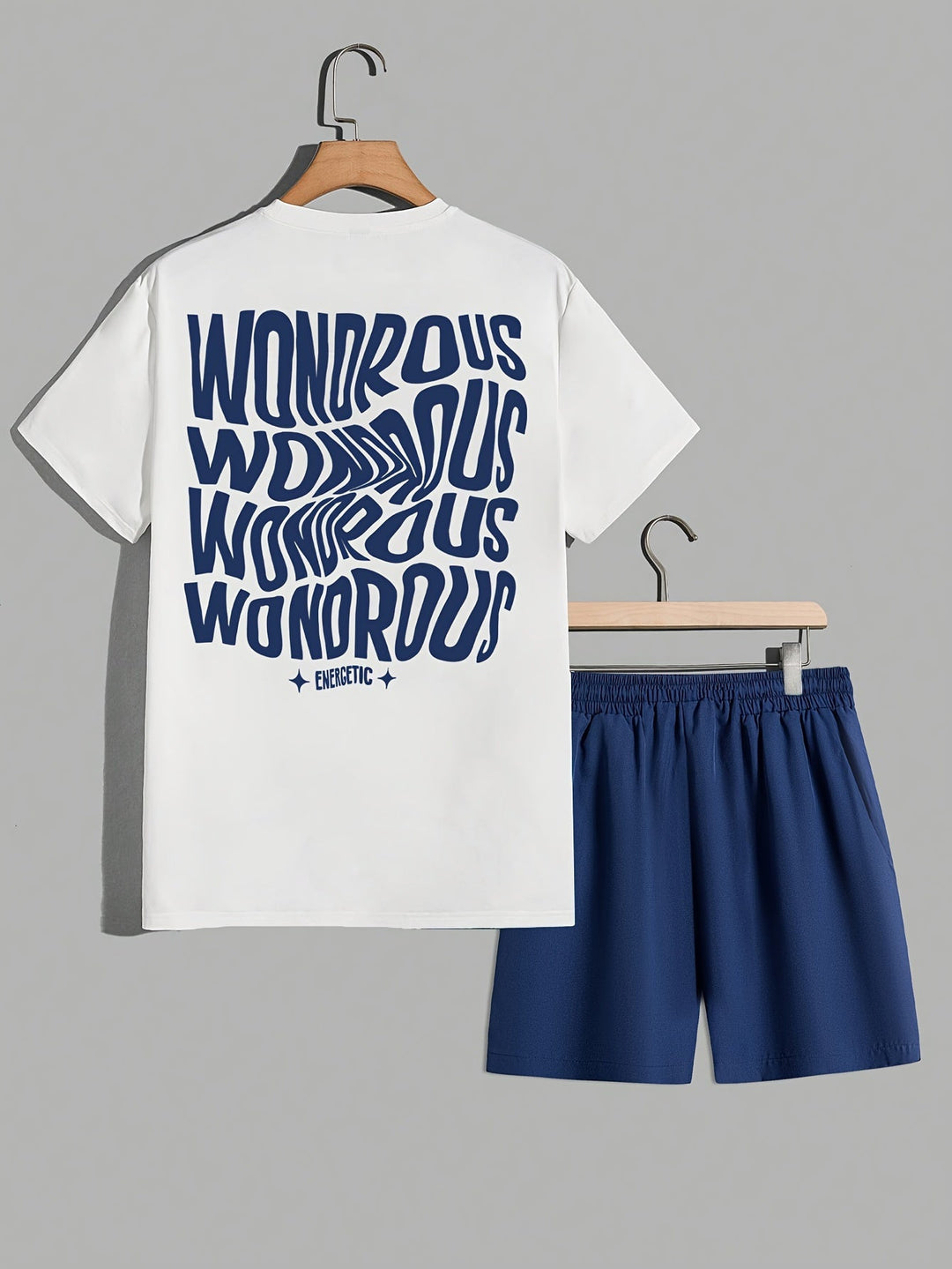 Mode masculine : ensemble streetwear homme comprenant un t-shirt graphique audacieux et un short confortable.
