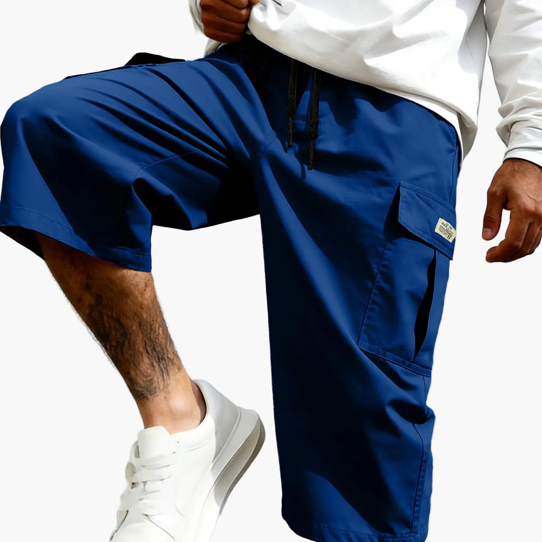 Short cargo homme d'été, confortable, idéal pour la ville ou la plage, poches et cordon de serrage streetwear.