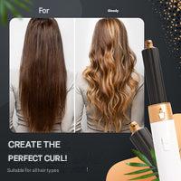 Airstyler polyvalent 7-en-1 Lyra, lisseur, boucleur, sèche-cheveux pour une coiffure impeccable.