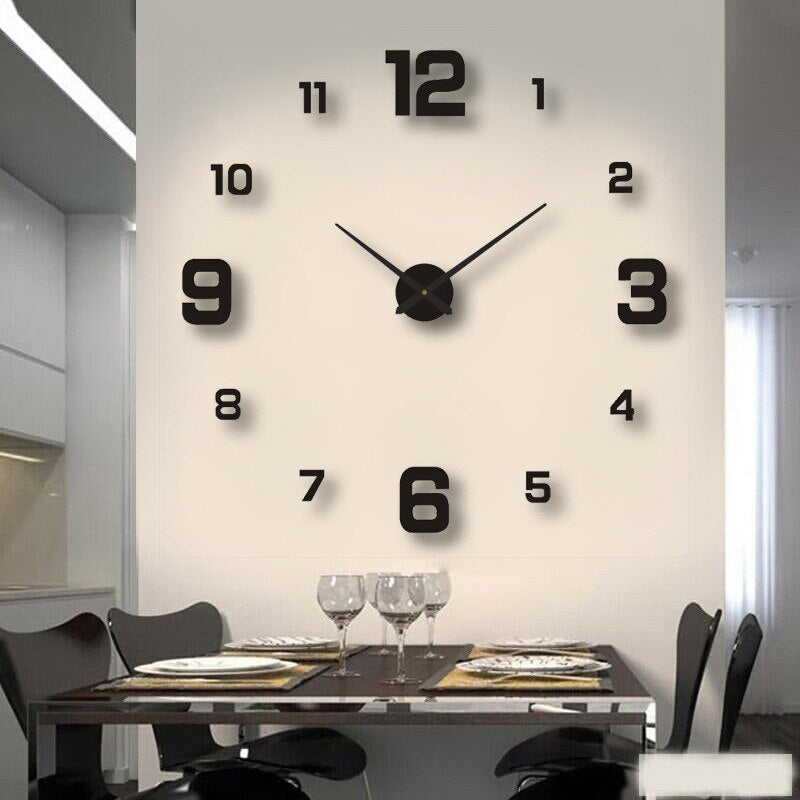 Horloge murale moderne grand format XXL design pour salon élégant, idéale pour une décoration contemporaine.