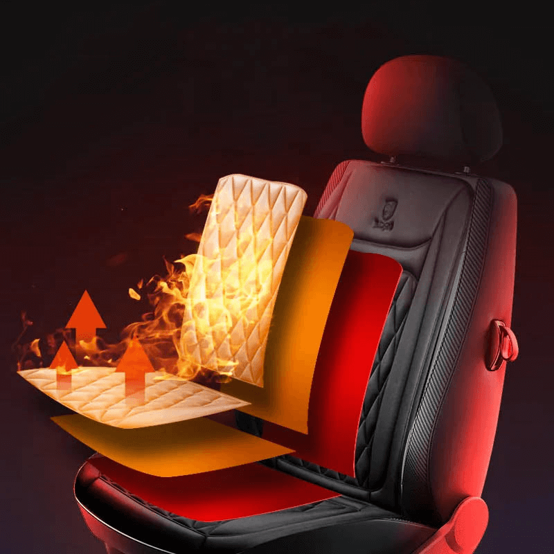 Accessoire auto hivernal: housse de siège chauffante pour voiture, assure confort et chaleur réglable.