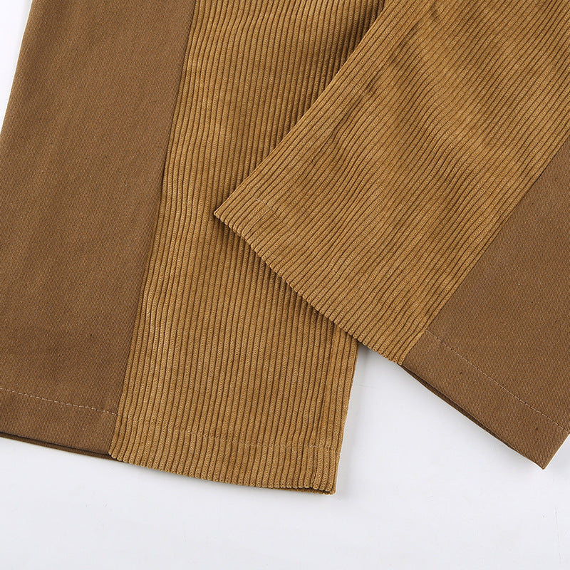 Pantalon ample femme décontracté, couleur unie, coupe droite pour un confort et style inégalés.