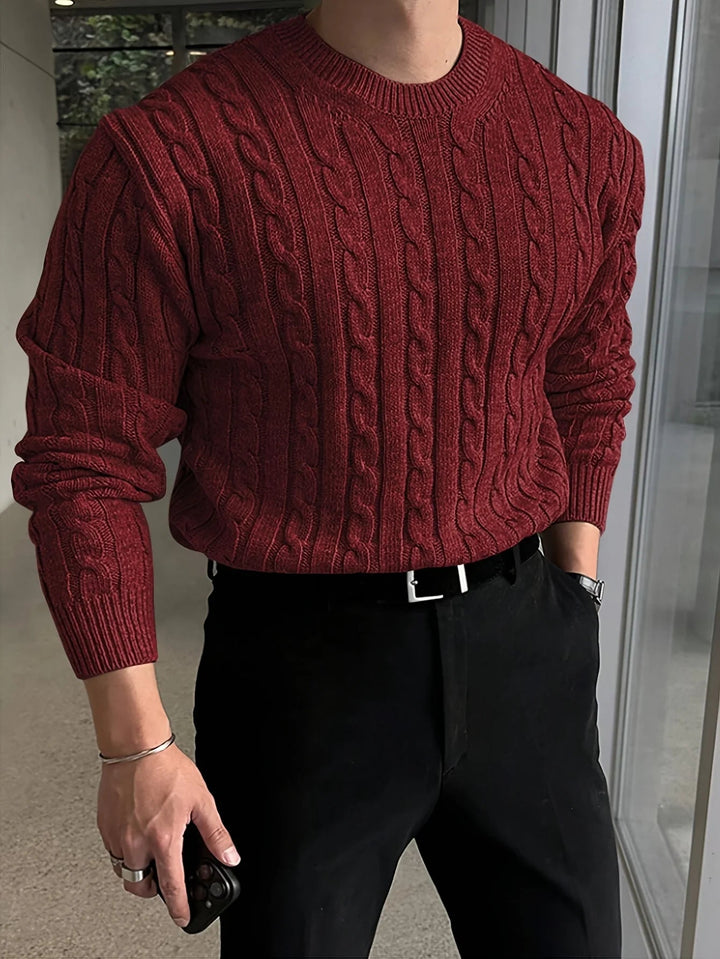 Pull hiver homme, col roulé tricoté texturé. Chaleur et style pour la mode masculine.