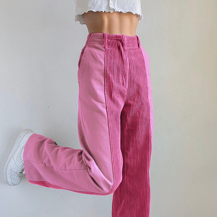 Bas femme ample et confortable, coupe droite, en couleur unie. Parfait pour le quotidien.