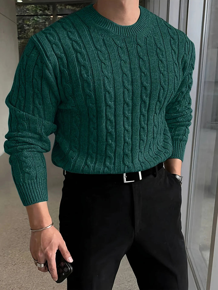 Pull homme très chaud, col roulé texturé. Confort optimal pour l'hiver. Mode masculine.