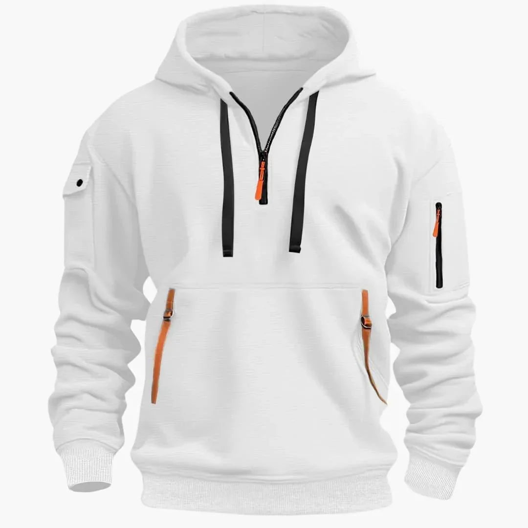 Sweat à capuche homme pour automne-hiver, ample et confortable, style décontracté mode urbaine pratique.