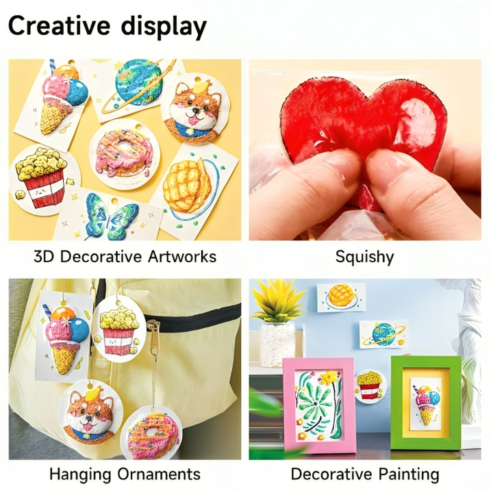 Enfant joyeux peignant une figurine 3D avec le kit créatif. Jouet éducatif pour art enfants.