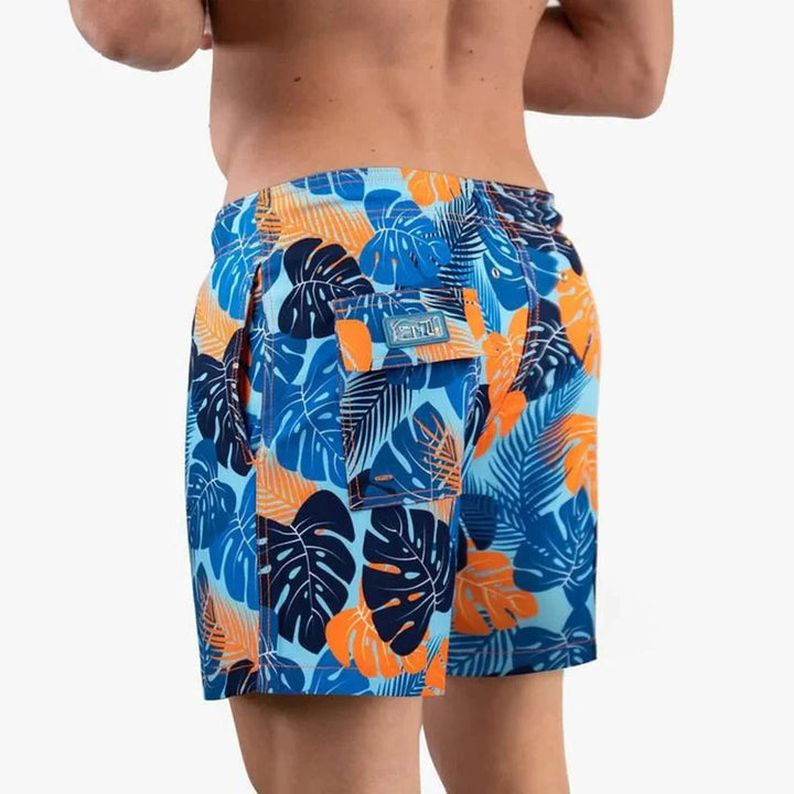 Short de bain homme d'été, couleur vive pour le soleil. Confort optimal.
