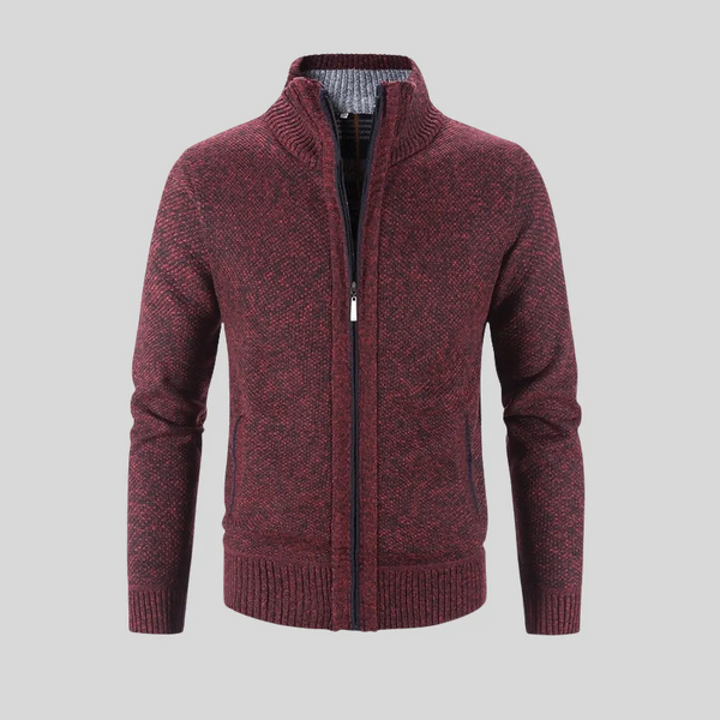 Cardigan homme zippé à manches longues. Idéal pour un look décontracté ou superposé en hiver.