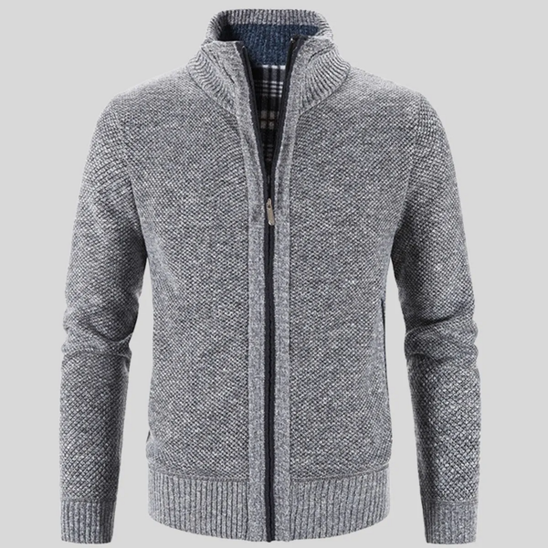 Gilet zippé et chaud pour homme, style décontracté et élégant. Parfait pour superposition automne-hiver.