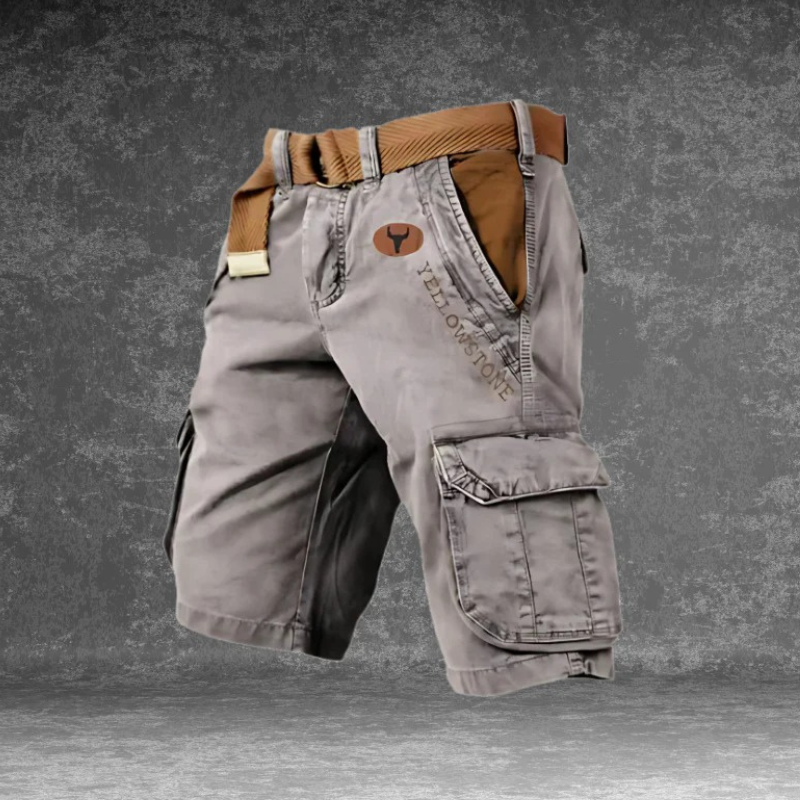 Short cargo robuste homme, style estival, idéal pour l'été et les activités décontractées.