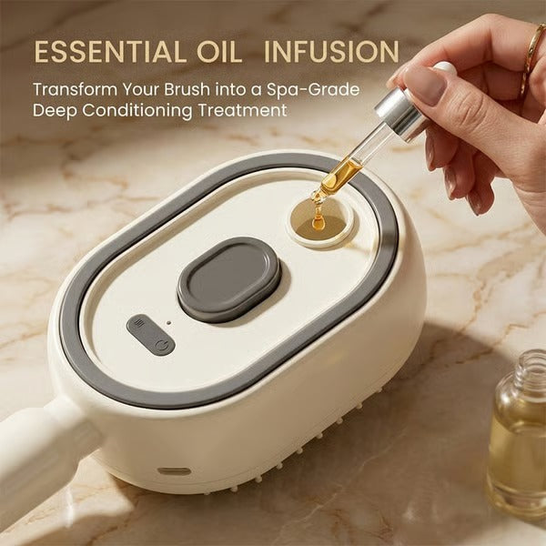 Outil de soin capillaire électrique: brosse vibrante pour un massage du cuir chevelu, favorisant la beauté et la santé.