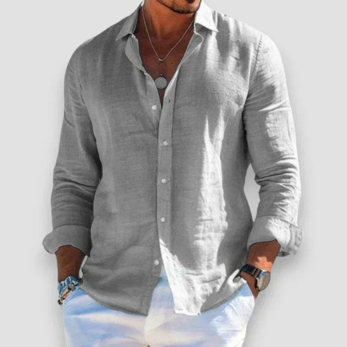 Chemise homme décontractée, légère et confortable, pour un style masculin chic et élégant en été.