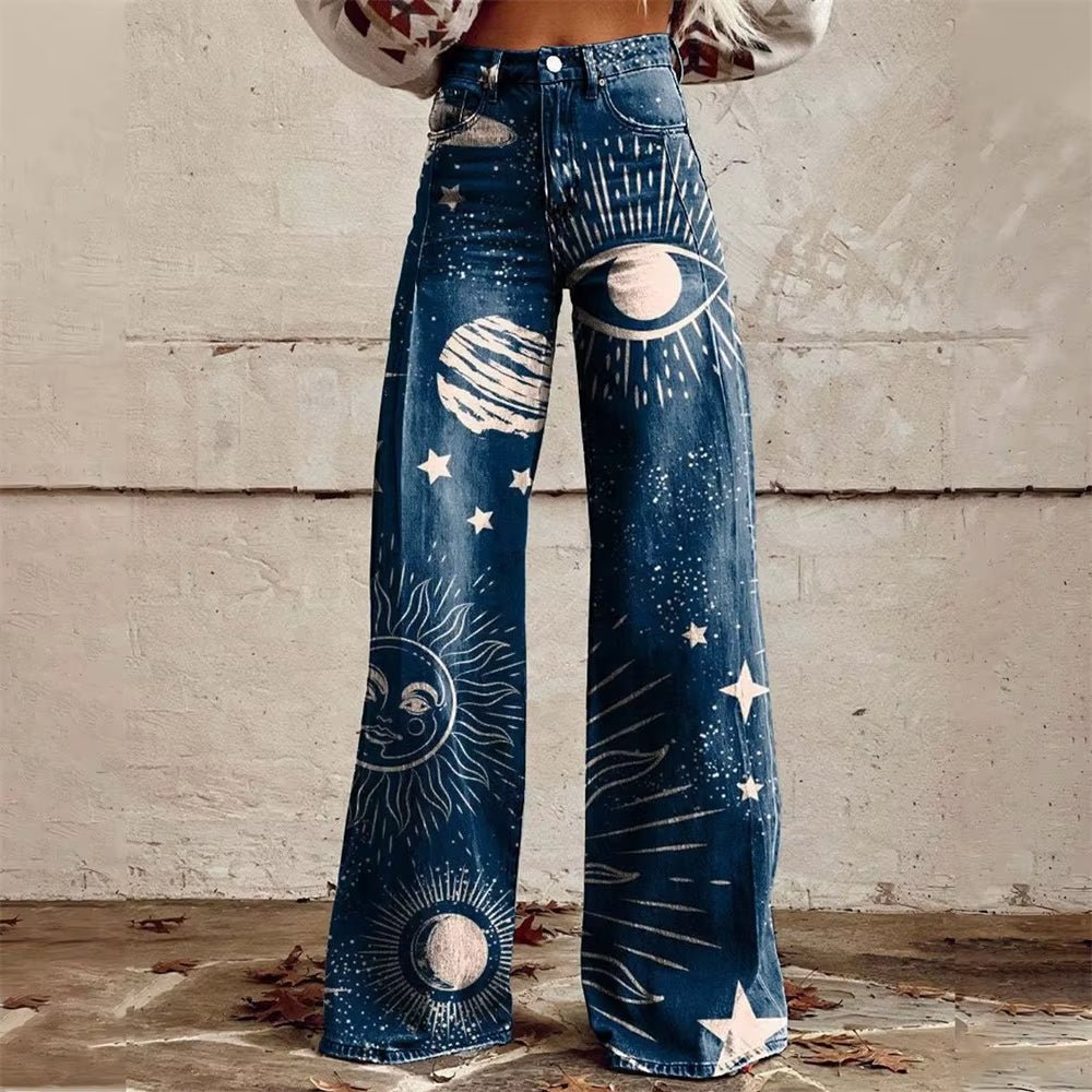 Photo d'un jean évasé à taille haute, style intemporel, pour femmes recherchant confort et élégance.