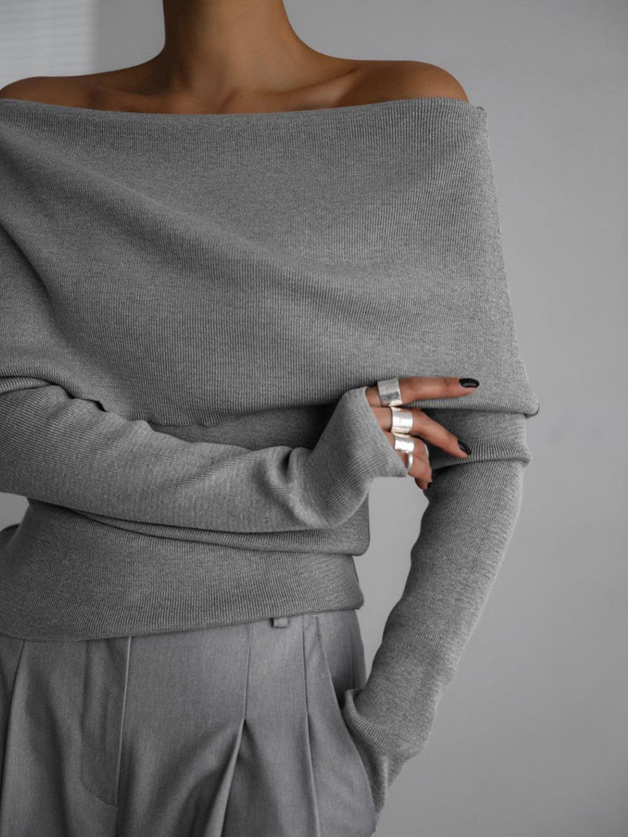 Découvrez notre pull femme à épaules dénudées et encolure bateau. Élégant et polyvalent.