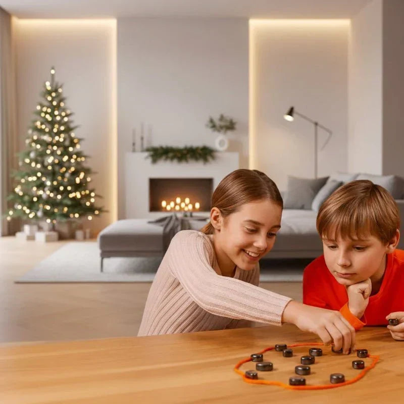 Plateau de jeu d'échecs magnétique de voyage, assurant stabilité des pièces. Jeu intellectuel pour enfants et adultes.