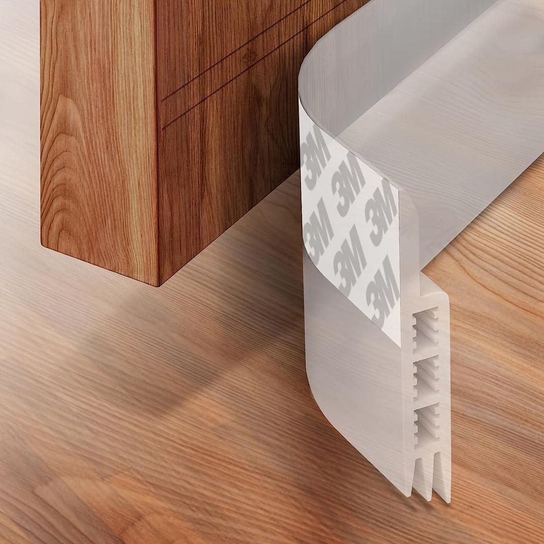 Joint de porte en silicone gris autoadhésif pour une meilleure étanchéité et isolation phonique.