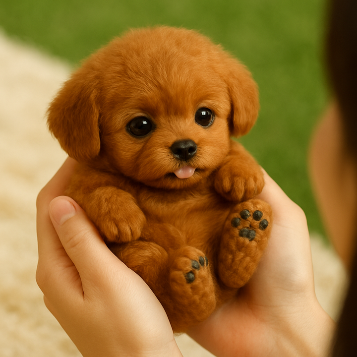 Chiot robot réaliste marron et blanc, jouet interactif pour enfants, parfait compagnon robotique.