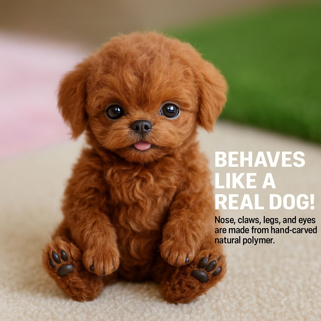 Cadeau enfant : chiot robot interactif réaliste, animal domestique robot marron et blanc adorable et amusant.