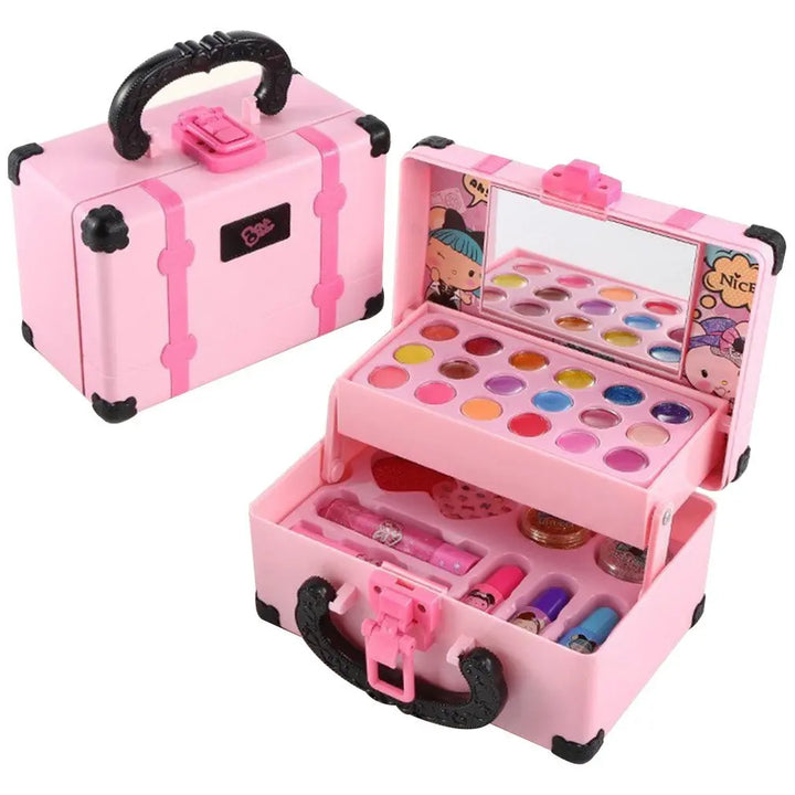 Présentation du kit beauté enfant sûr, lavable et non toxique pour stimuler la créativité et l'amusement.