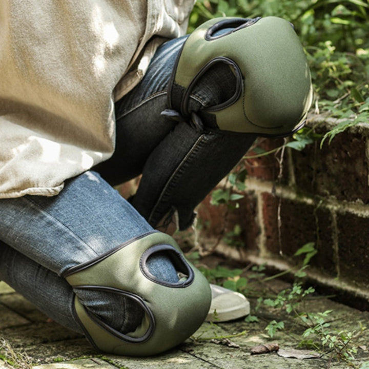 Paire de genouillères de jardinage unisexe violettes, ergonomiques et confortables, pour travaux extérieurs.