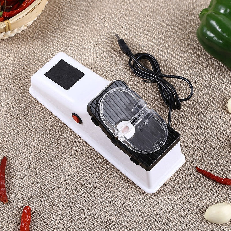 Aiguiseur électrique professionnel pour couteaux de cuisine, lames affûtées, tranchant rapide.