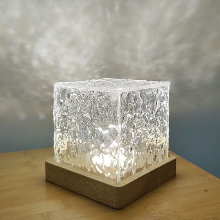 Lampe d'ambiance nordique: cube en verre avec éclairage LED moderne pour salon, chambre à coucher.