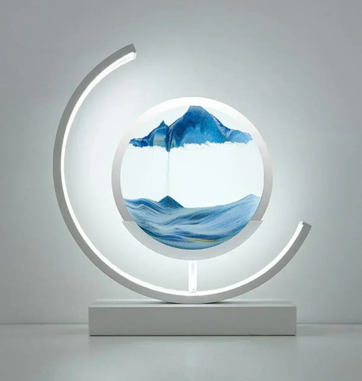 Cadeau unique : Lampe lumineuse à sable mouvant. Crée une ambiance zen et un paysage évolutif relaxant.