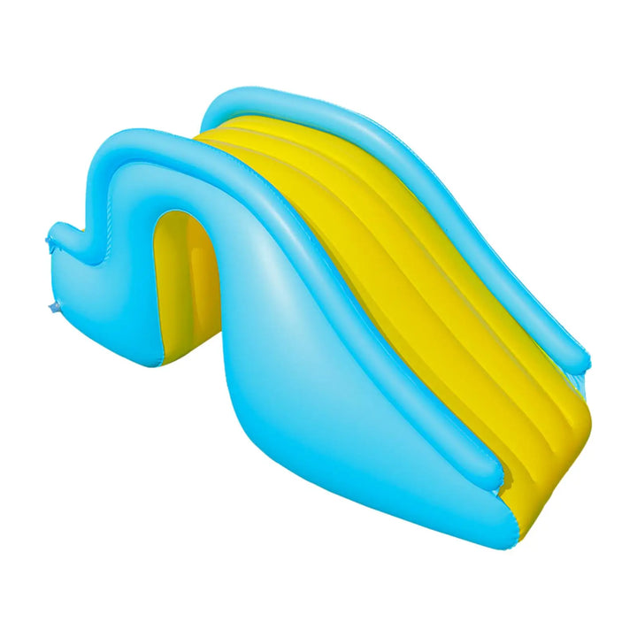 Toboggan aquatique gonflable pour enfants, idéal pour le jeu d'été en piscine ou jardin.