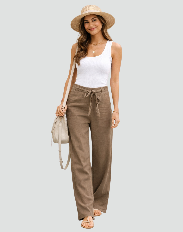 Pantalon d'été fluide pour femmes, confortable pour les journées chaudes, style polyvalent et tendance.