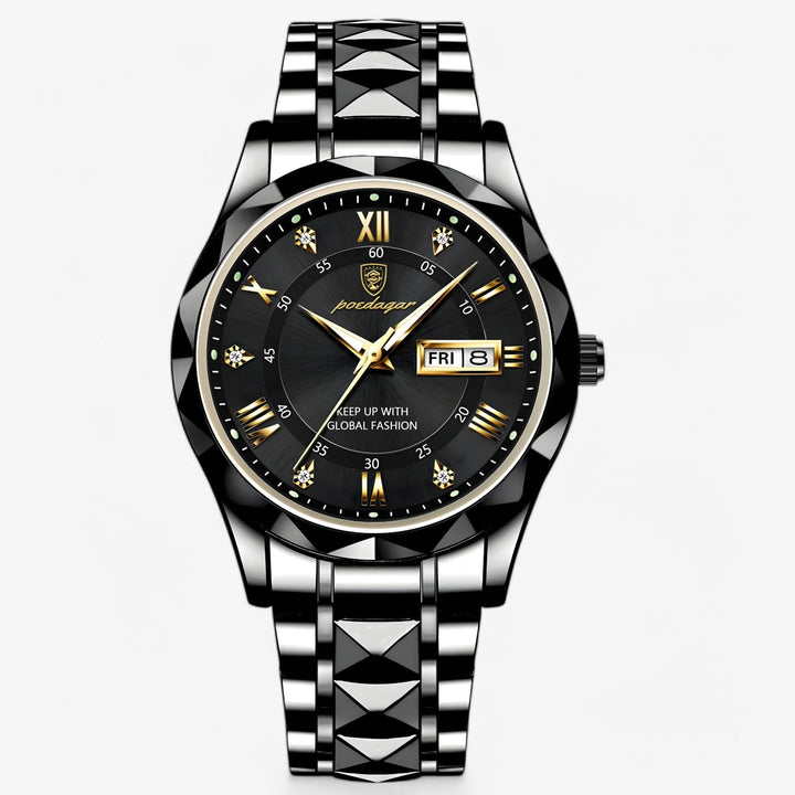 Bracelet en cuir véritable de la montre homme luxe classique, synonyme de confort et d'élégance intemporelle.