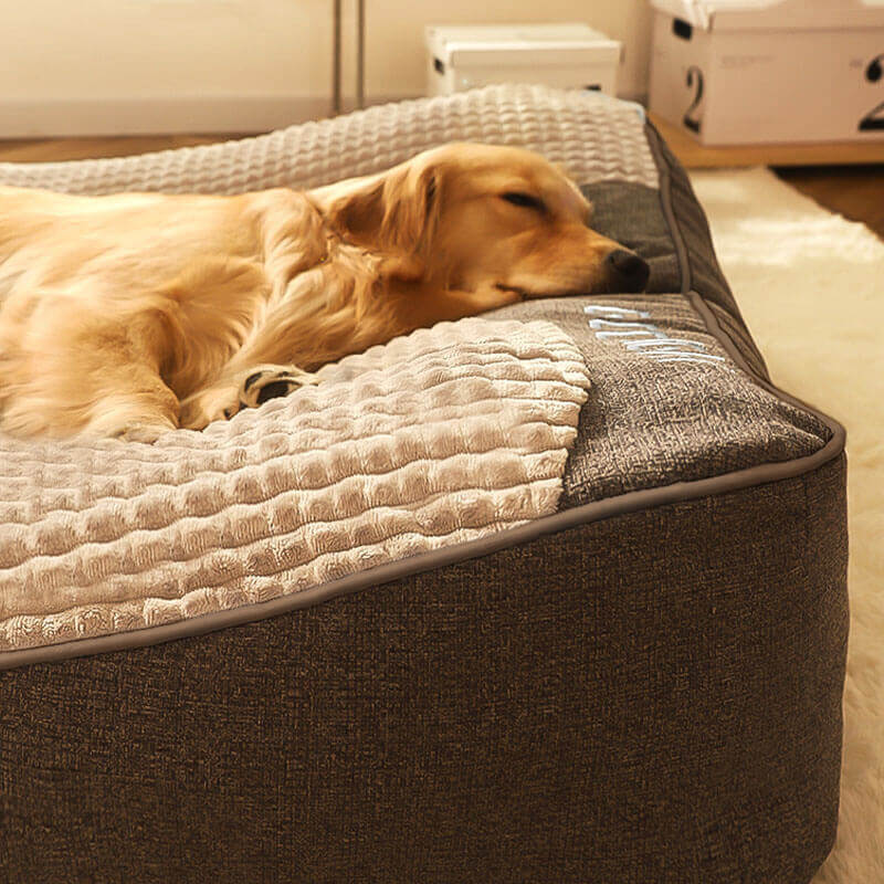 Lit orthopédique pour chien. Mousse mémoire pour soutien articulaire et sommeil profond garanti.