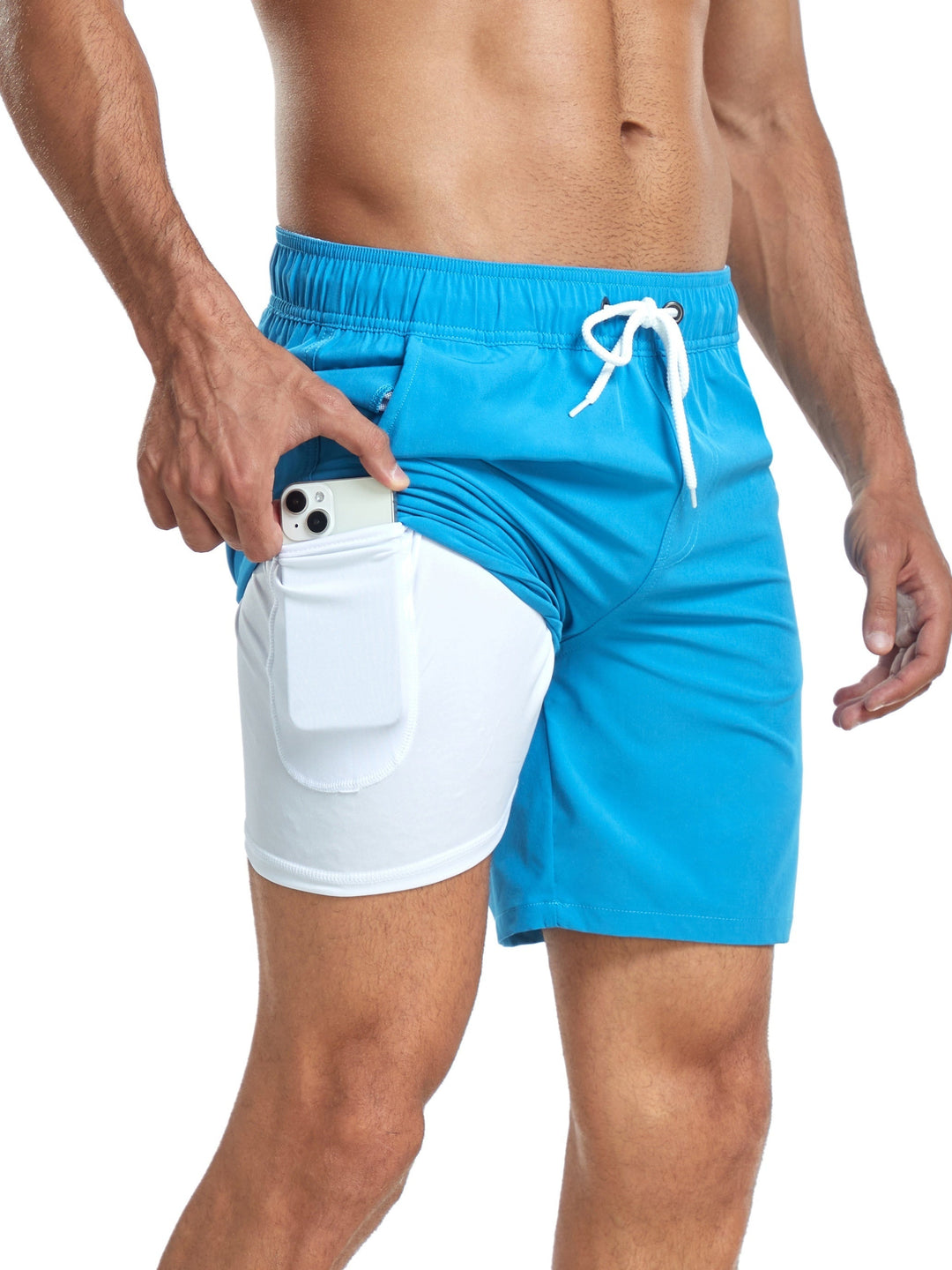 Short de bain homme léger pour l'été, extensible, séchage rapide, idéal piscine et natation.