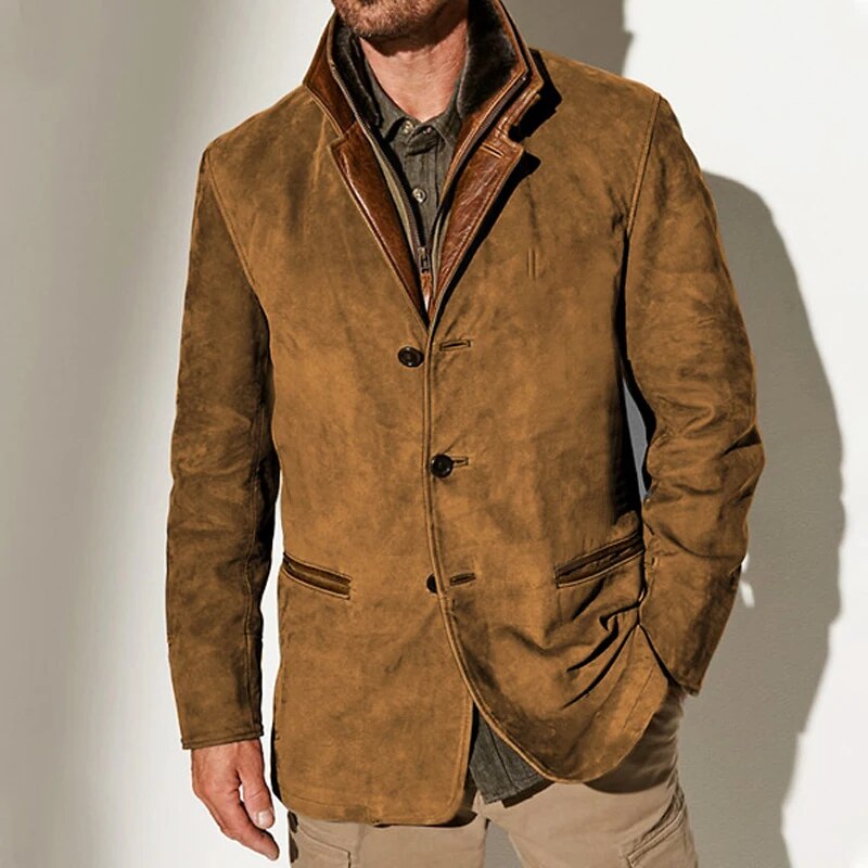 Veste vintage homme marron, style classique et intemporel. Polyvalente et élégante pour la mode masculine.