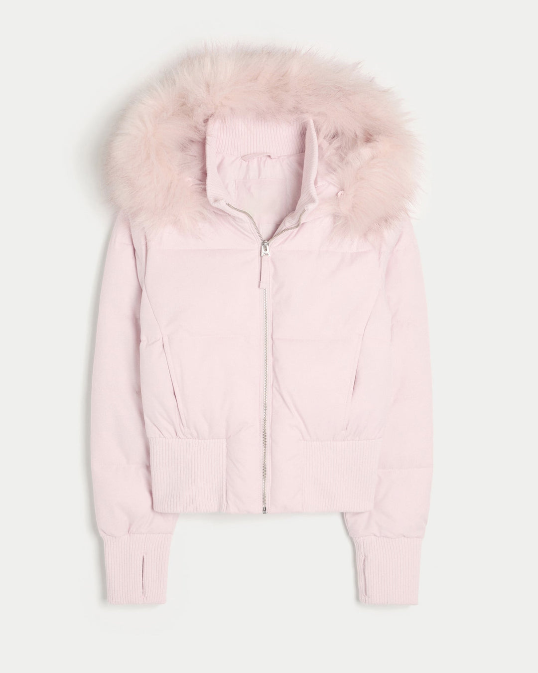 Manteau d'hiver court matelassé femme, capuche fausse fourrure. Style urbain chic pour temps froid.