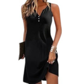 Mini-robe d'été imprimée, sans manches, pour femme. Confort été et mode estivale assurés. Chic décontracté.