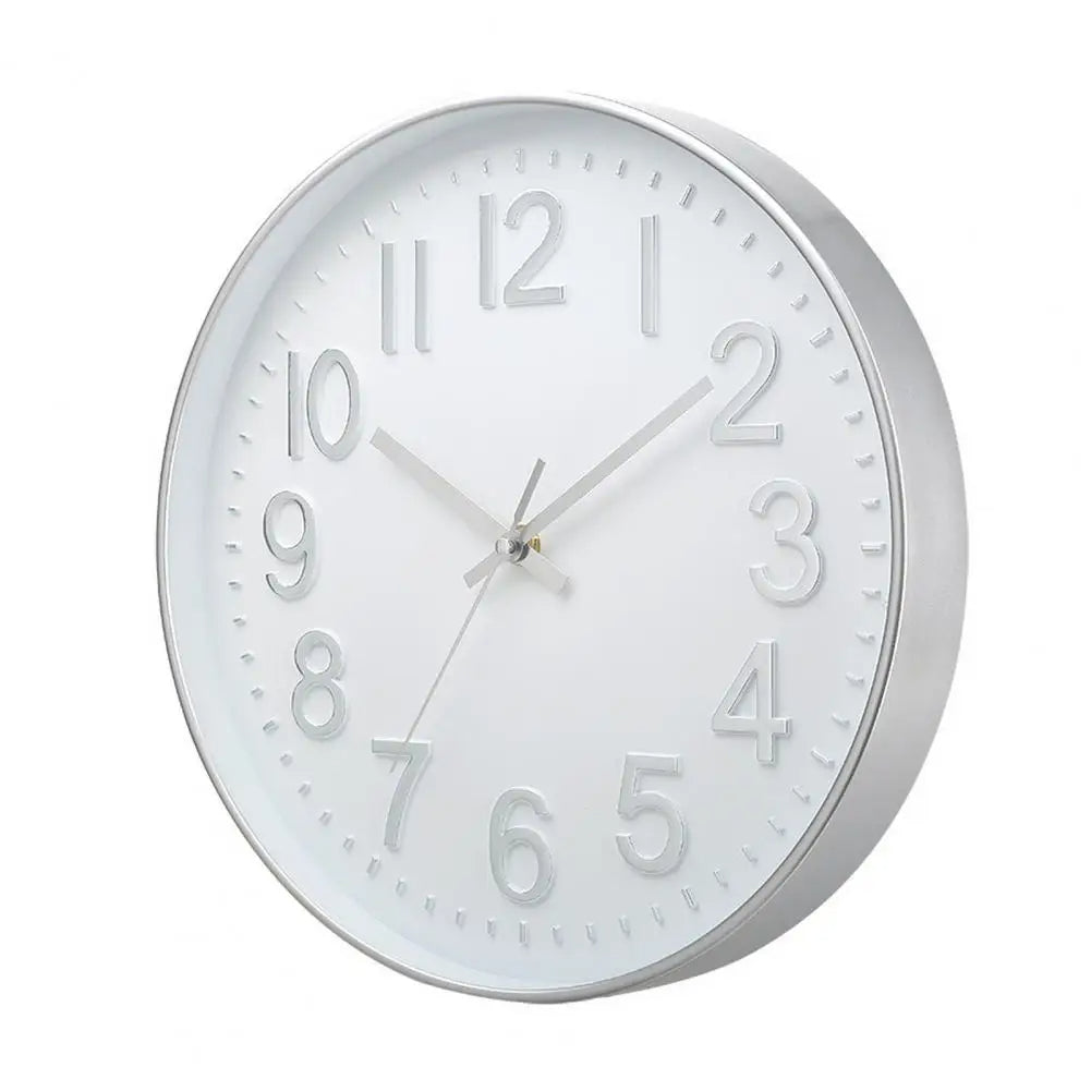 Horloge murale moderne silencieuse 30cm, grands chiffres noirs, parfaite pour salon ou bureau.