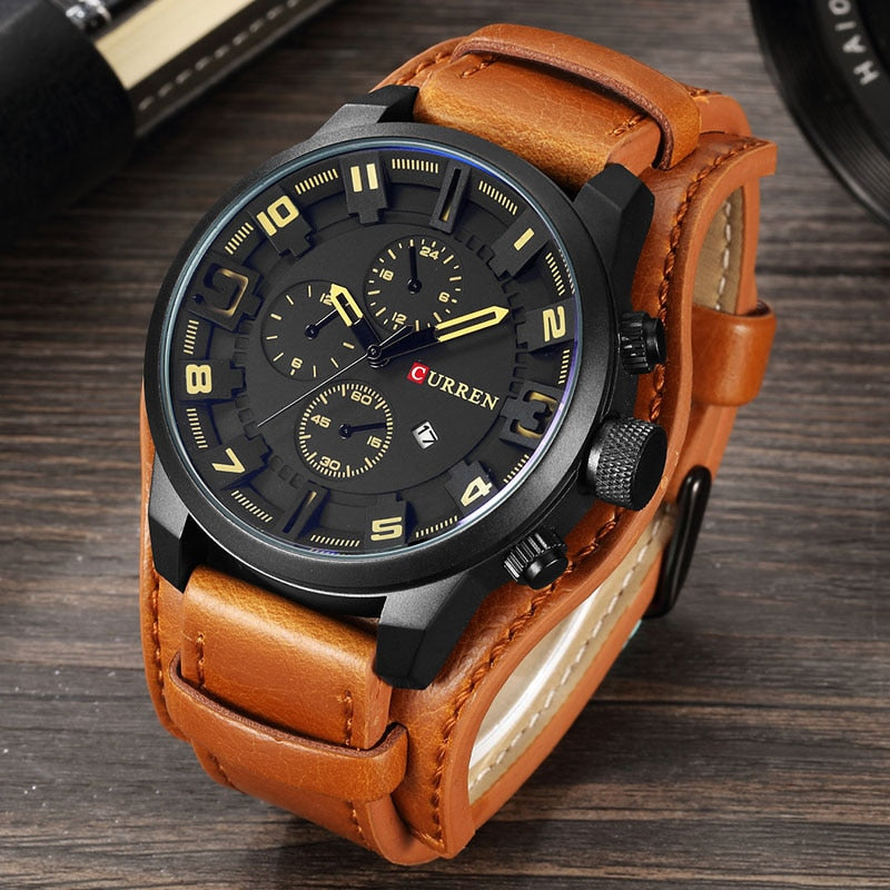 Montre homme résistante éclaboussures, style navigateur authentique. Horlogerie classique pour un homme.