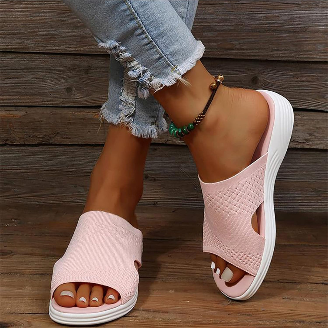 Sandales mules femme respirantes, avec amorti et semelle souple pour le quotidien.